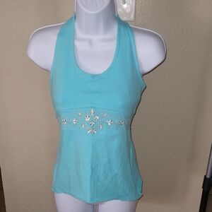 Girls XL Energie Blue Fitted Embellished Tank Top